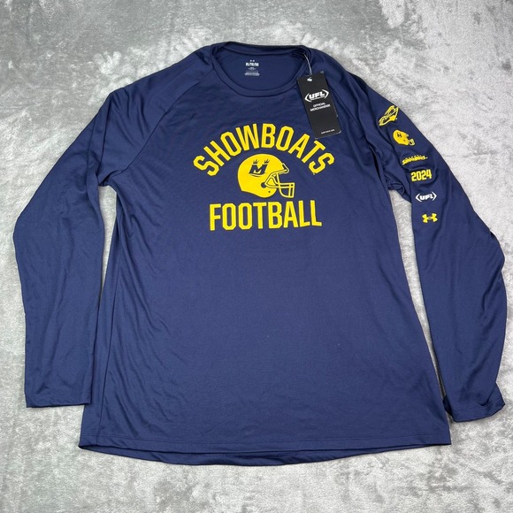 Under Armour Other - Under Armour Memphis Showboats UFL Navy Blue Tech‎ Long Sleeve Shirt Mens Large